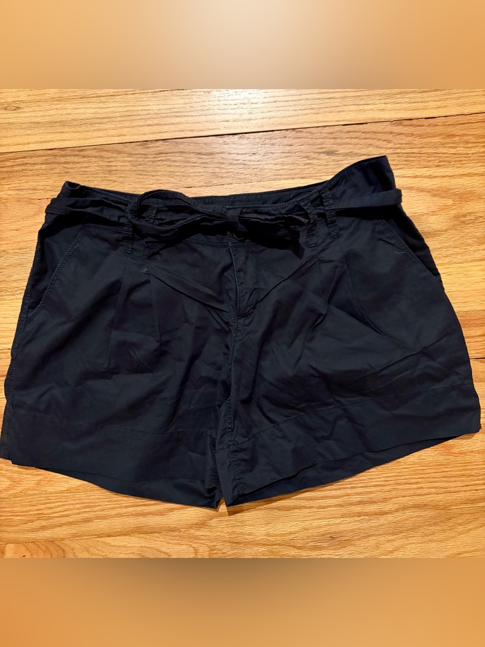United Colors of Benetton Black Paperbag Tie Waist Shorts Size 44
